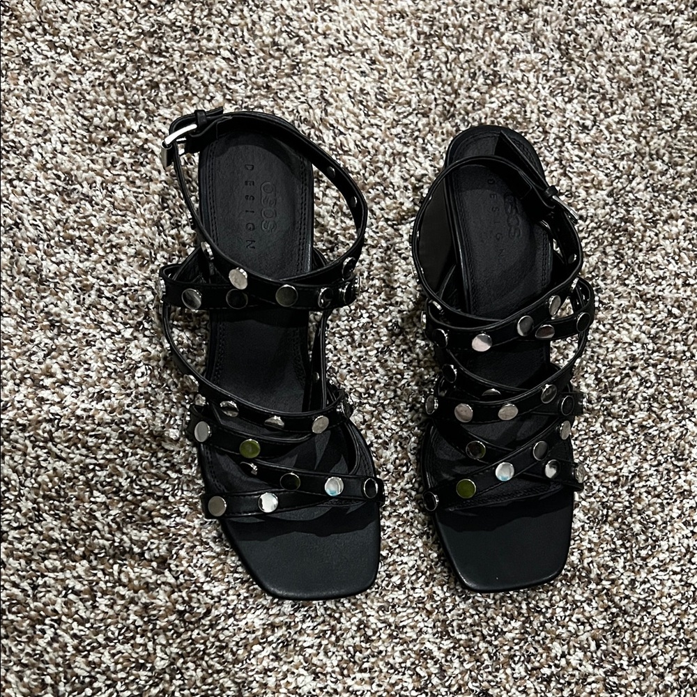 ASOS Black Sandals with Metallic Studs